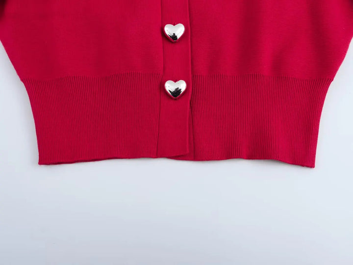 Smart Ribbed Cuffs Cropped Cardigan