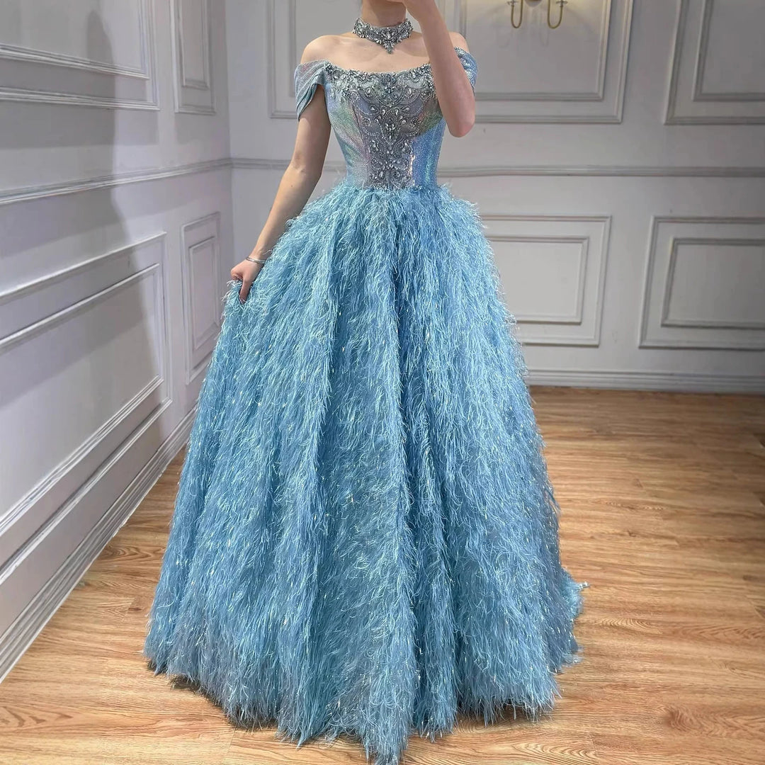Elegant Beaded A-Line Evening Dress