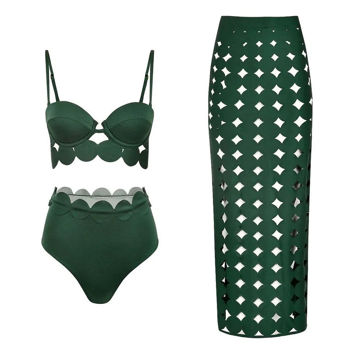 Stylish Hollow Laser Cut Bikini Set