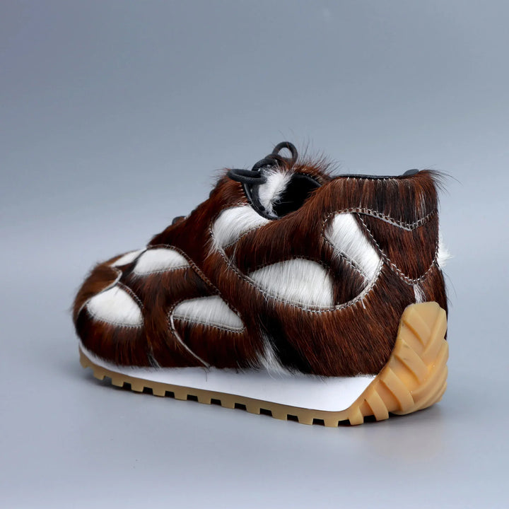 Luxury Low-top Natural Calf Hair Women's Sneakers