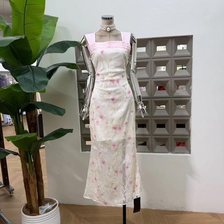 Captivating Floral Printed Long Evening Dress