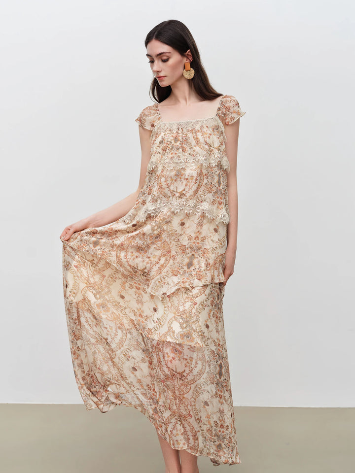 Ravishing Tiered Floral Midi Dress