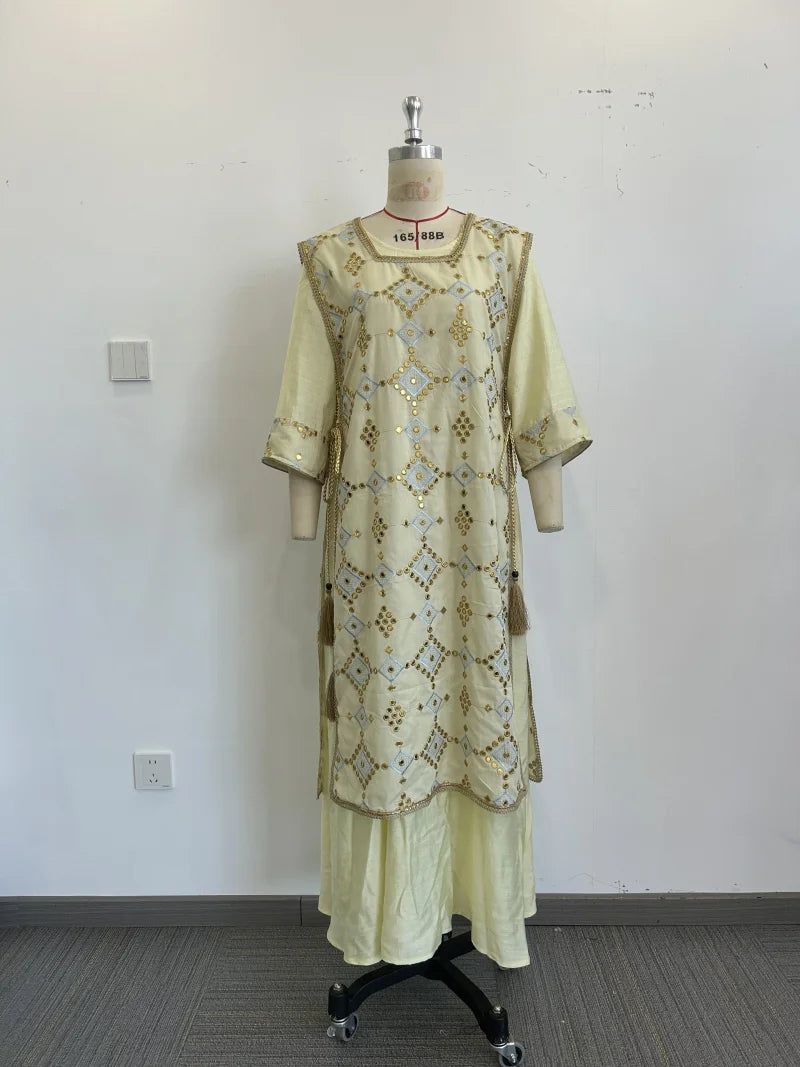 Luxury Sequined Two-Piece Floor-Length Dress