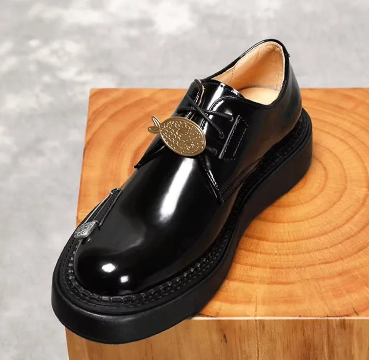 Premium Leather Oxford Thick Sole Shoes