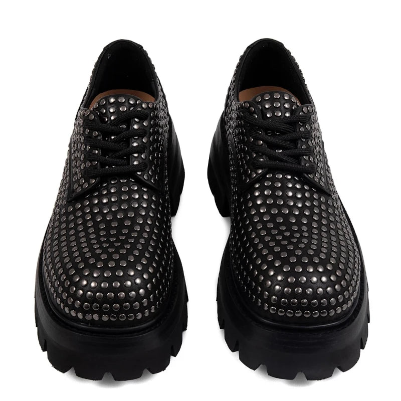 Silver Rivet European Style Derby Shoes