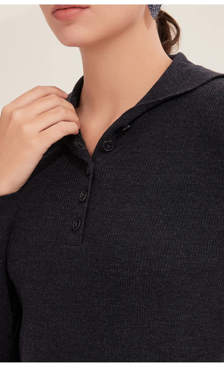 Lovely Merino Wool Polo Sweater