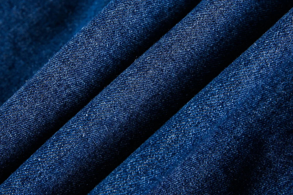 Stylish Spliced Distressed Denim Jacket