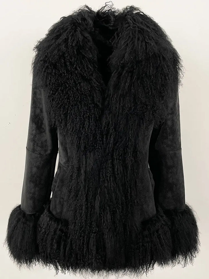 Real Natural Mongolia Sheep Fur Jacket