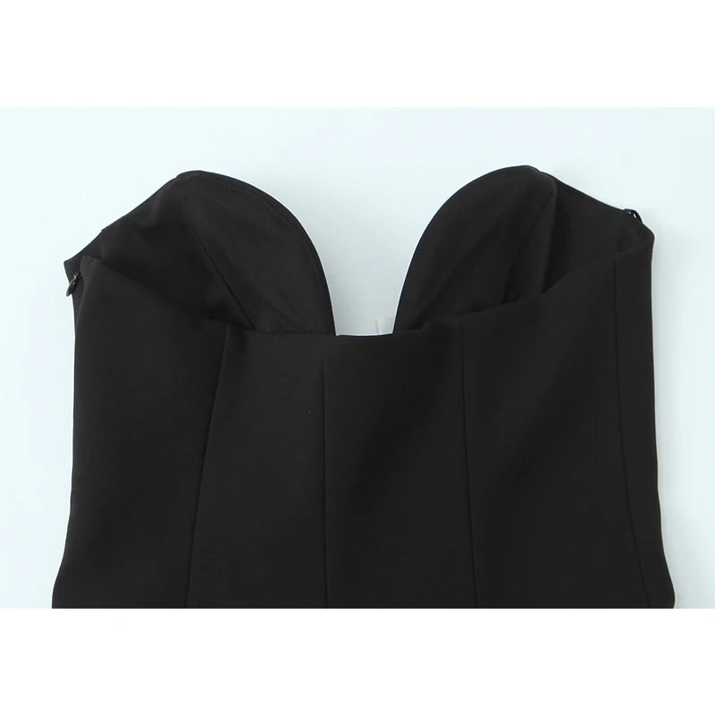 Stylish Contrasting Flower Strapless Top