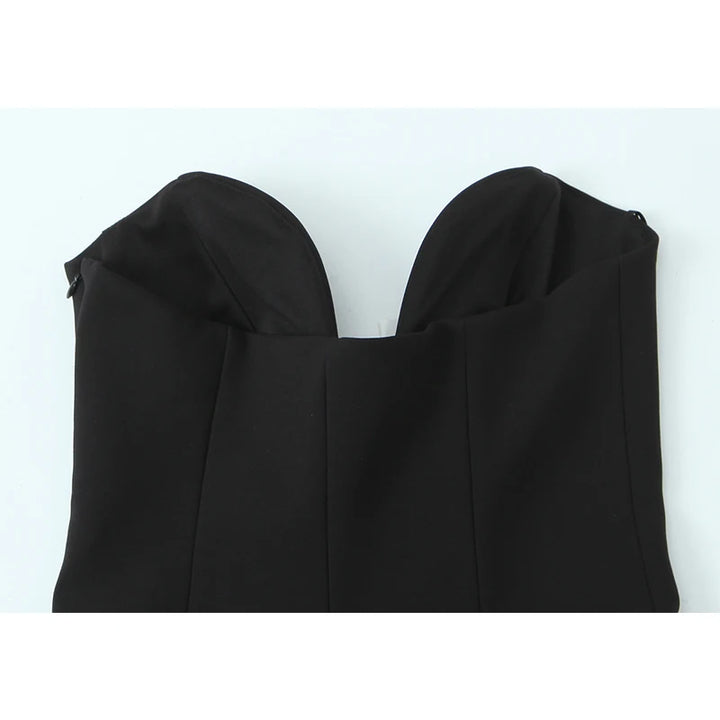 Stylish Contrasting Flower Strapless Top
