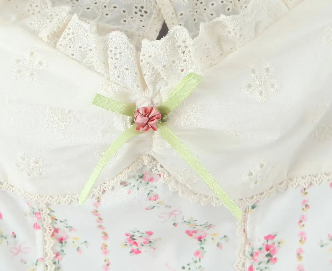Sweet Floral Embroidery Tank Top