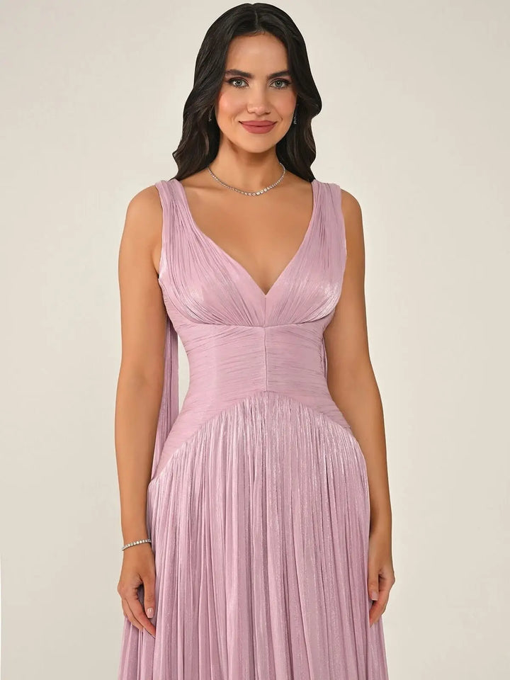 Lovely High Slit Lace-Up Prom Gown