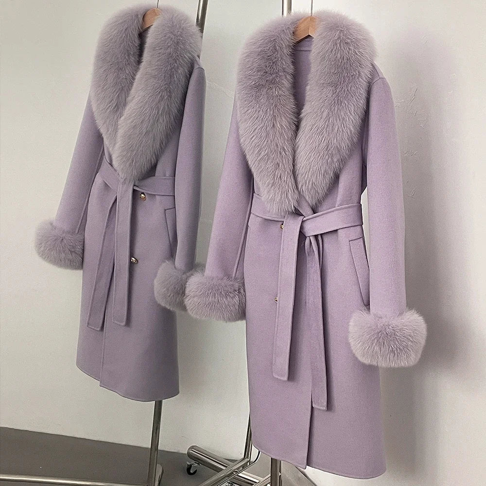 Comfortable Wool Cashmere Long Coat