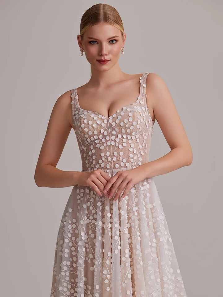 Romantic Mesh Polka Dot Bridal Dress