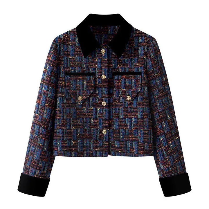 Elegant Slim Tweed Short Coat