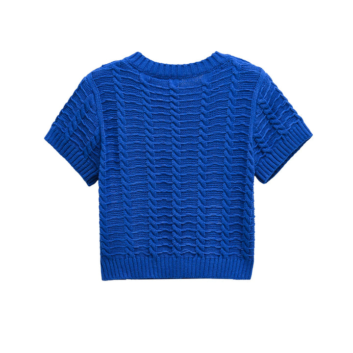 Cropped Knitted Casual Cardigan