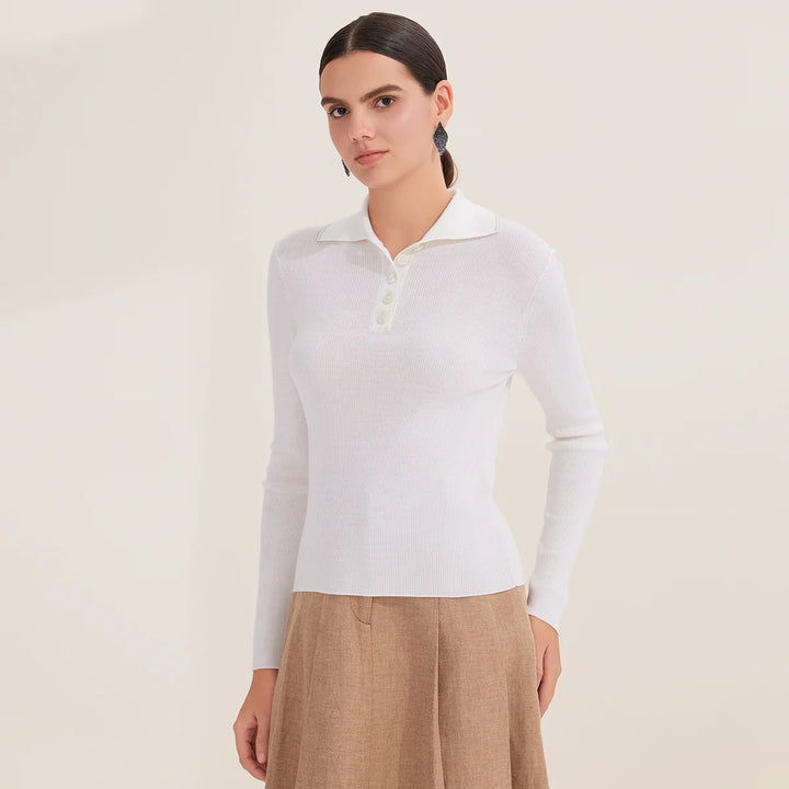 Lovely Merino Wool Polo Sweater