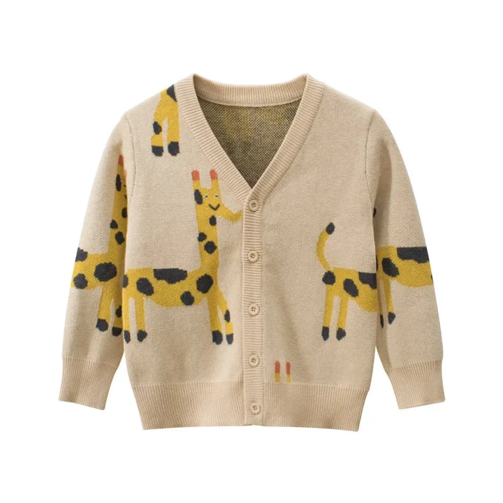 Toddler Cartoon Design Kid's Knitted Cardigan