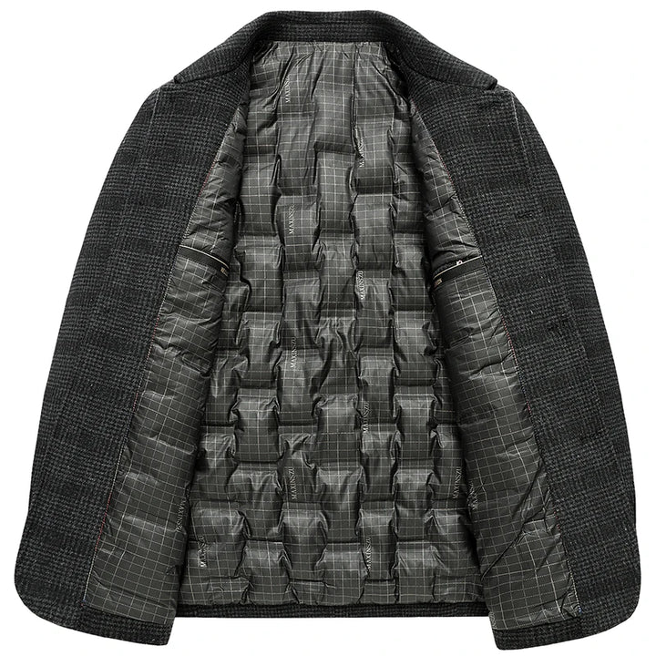 Warm Woolen Plaid Windproof Overcoat