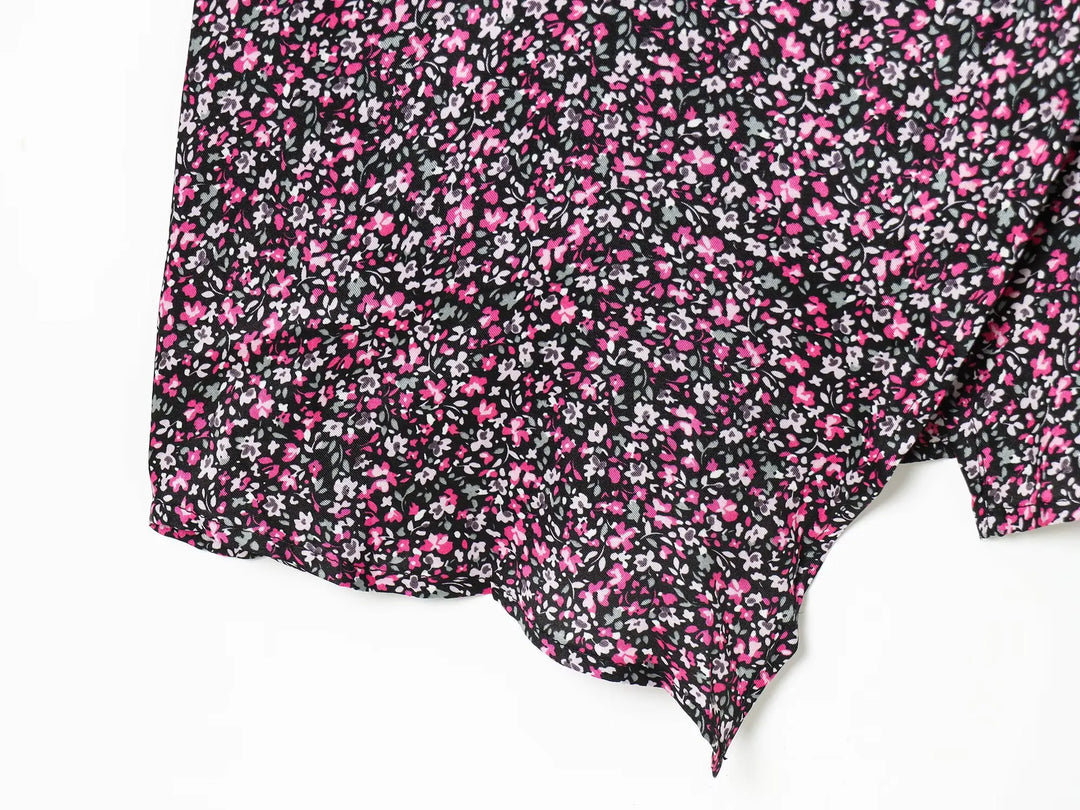Trendy Floral Print Asymmetrical Dress