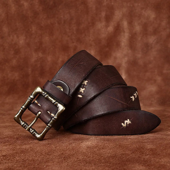 Distressed First Layer Cowhide Leather Belt