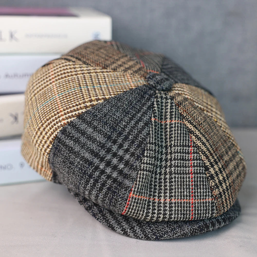 Classic Splicing Wool Beret Cap