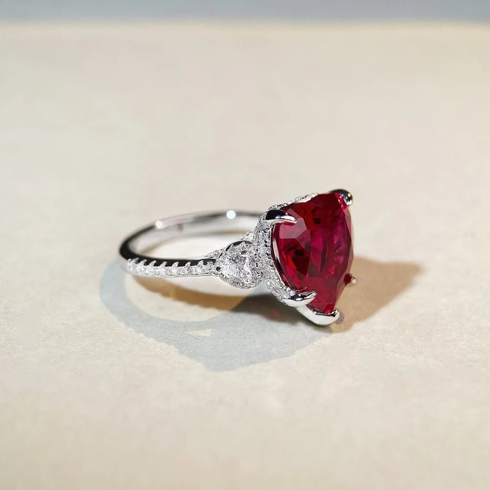 Romantic 2 Karat Pigeon Red Love Ring