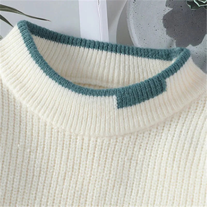 Classy Mock Neck Stylish Knitted Jumper