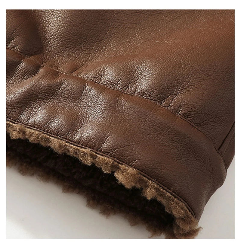 Thick Wool Fur Turn-down Collar Coat