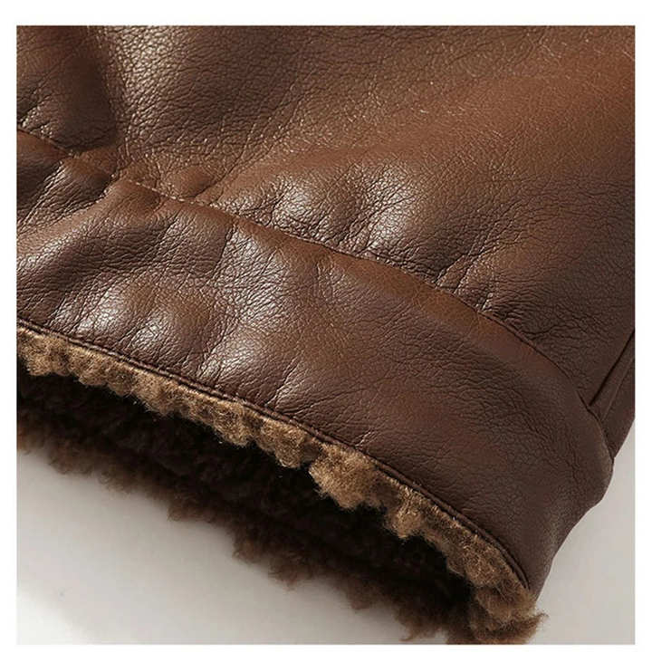 Thick Wool Fur Turn-down Collar Coat