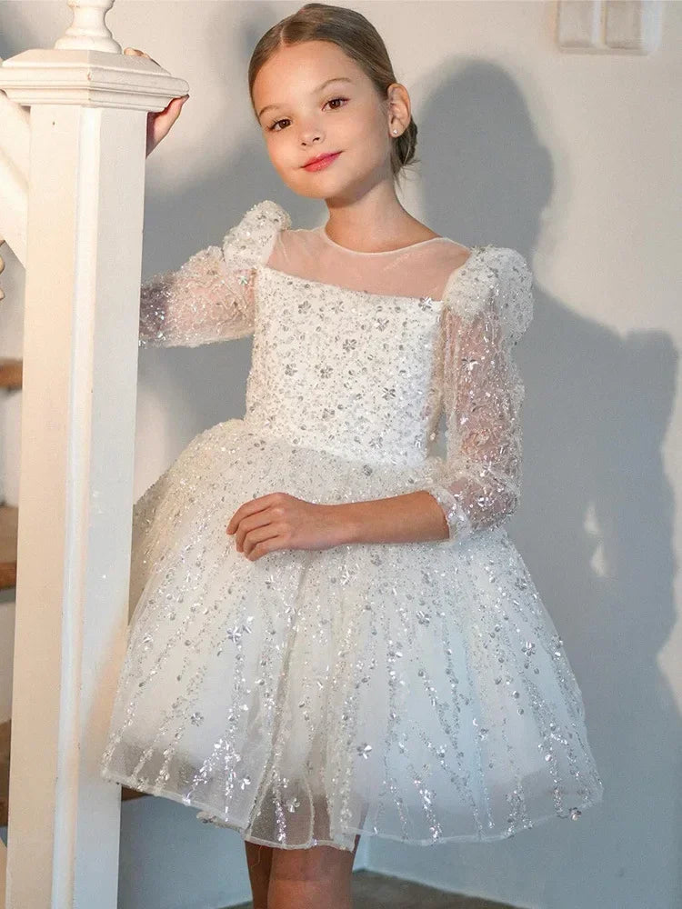 Sweet Mesh Sequins Girl&