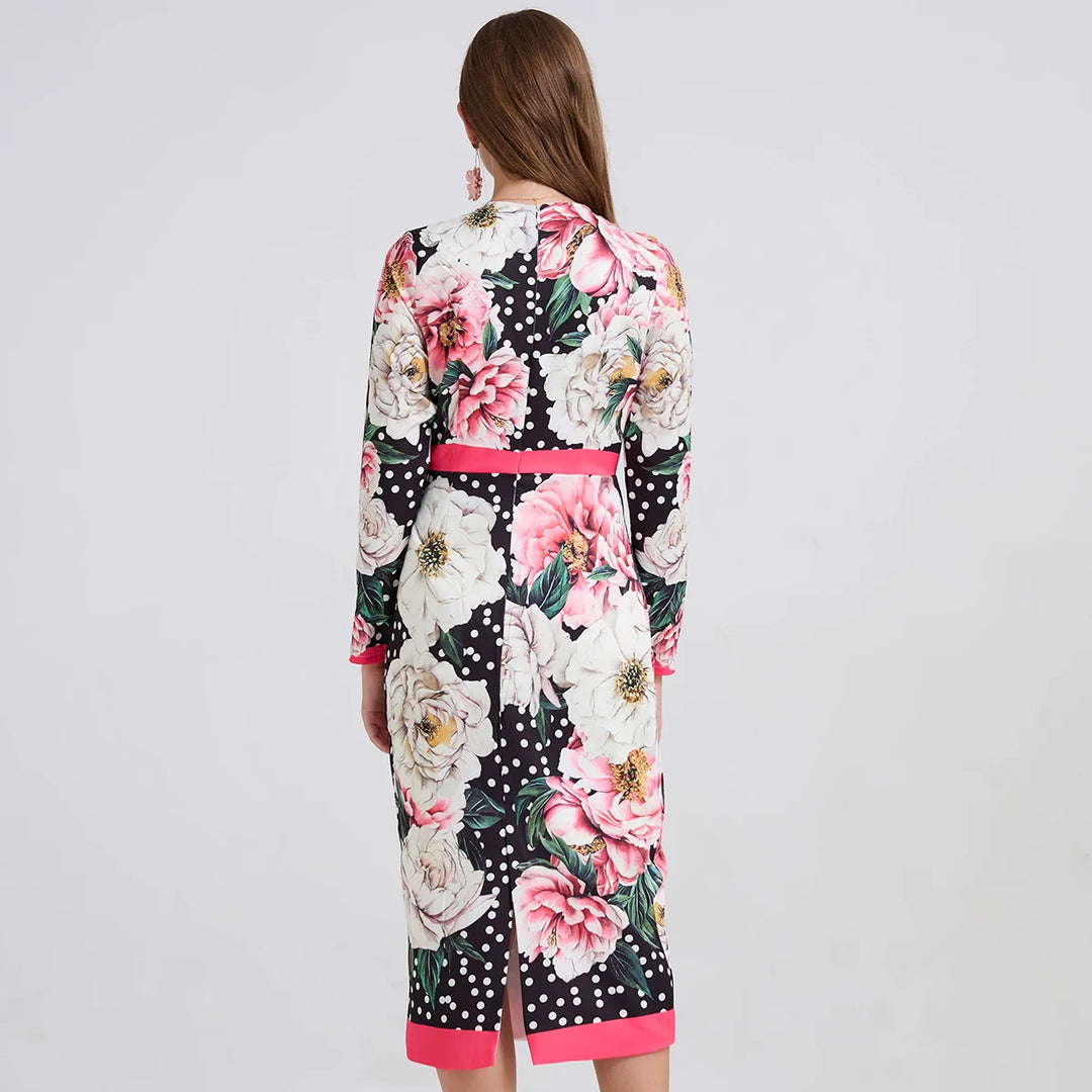 Elegant Polka Dots Pencil Dress