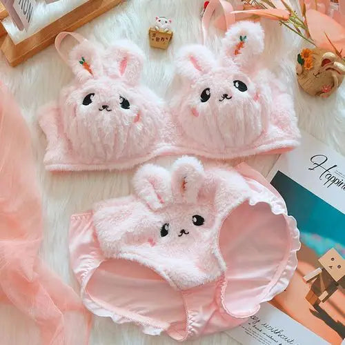 Adorable Bear-shaped Plush Bra Set