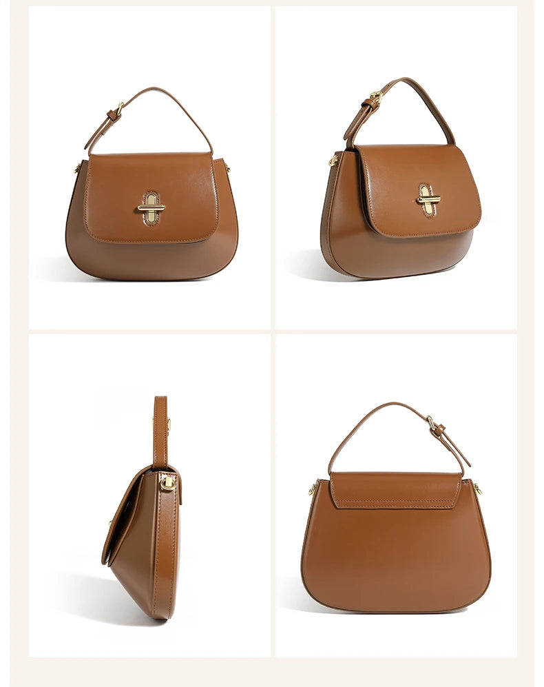 Leather Saddle Small Tote Bag