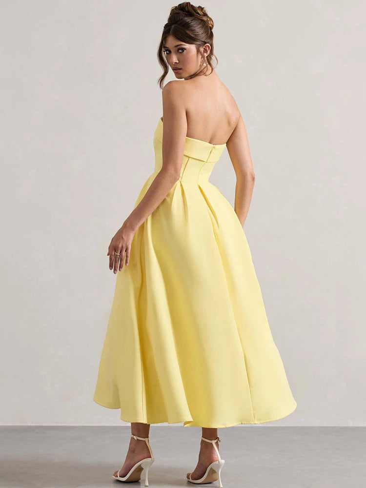 Ravishing Off-shoulder Midi Party Dress
