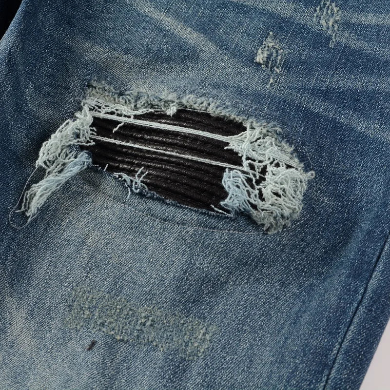 Smart Holes Ripped Denim Jeans Pants