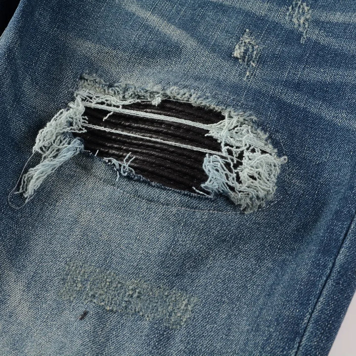Smart Holes Ripped Denim Jeans Pants