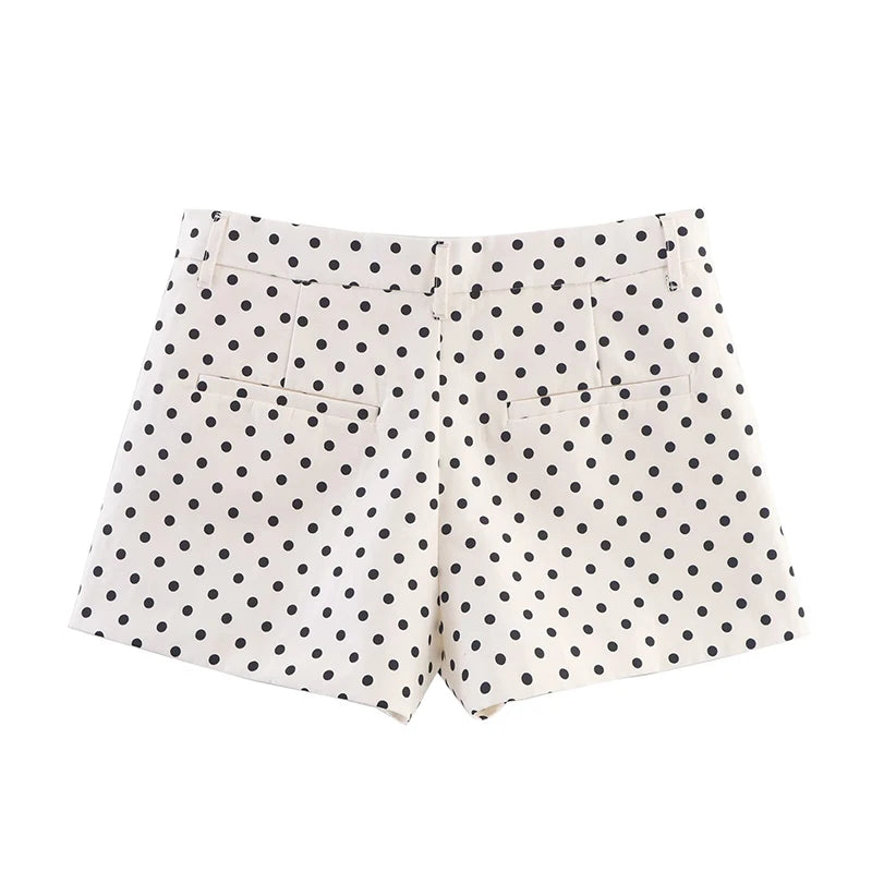 Trendy Polka Dots Mid-rise Shorts