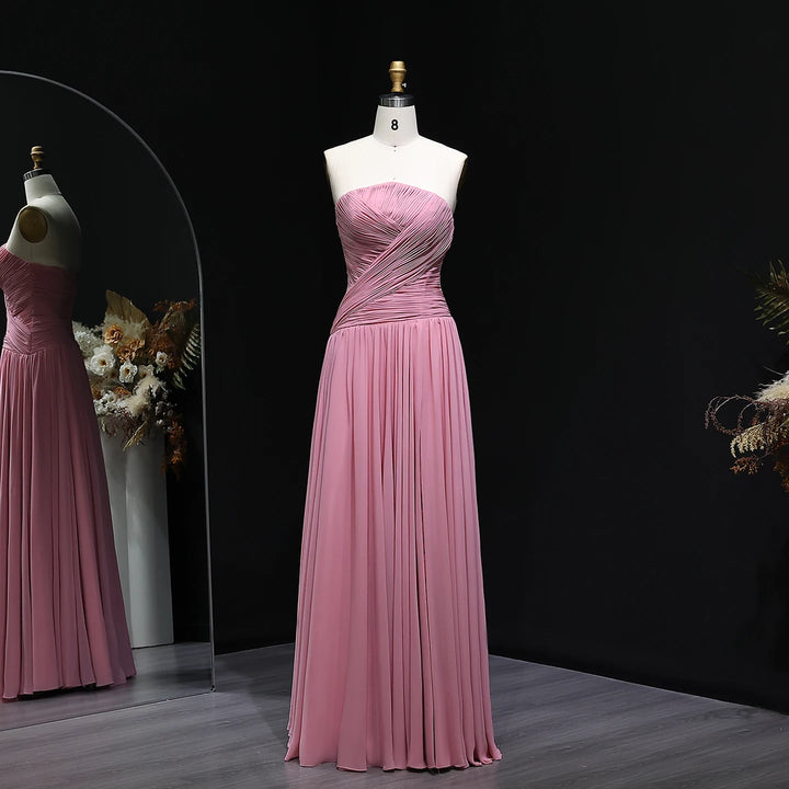 Lovely High Side Slit Evening Party Dress