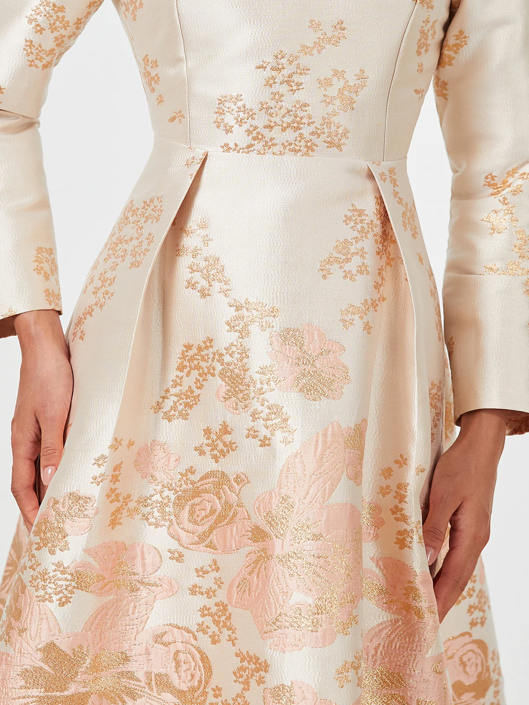 Elegant Floral Lapel Party Dress