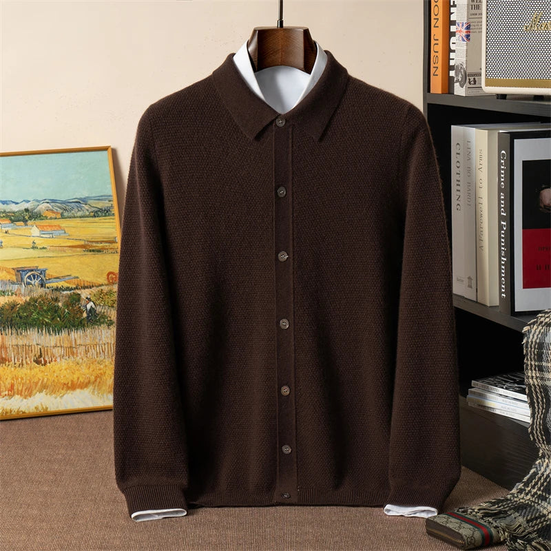 Nerdy Polo Honeycomb Knit Cardigan