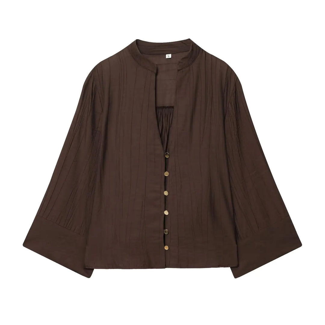 Refined Wide Sleeves Casual Blouse