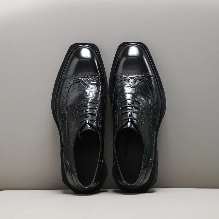 Classic Brogue Thick Soles Business Shoes
