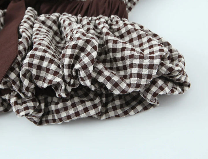 Sweet Plaid V-Neck Crop Top