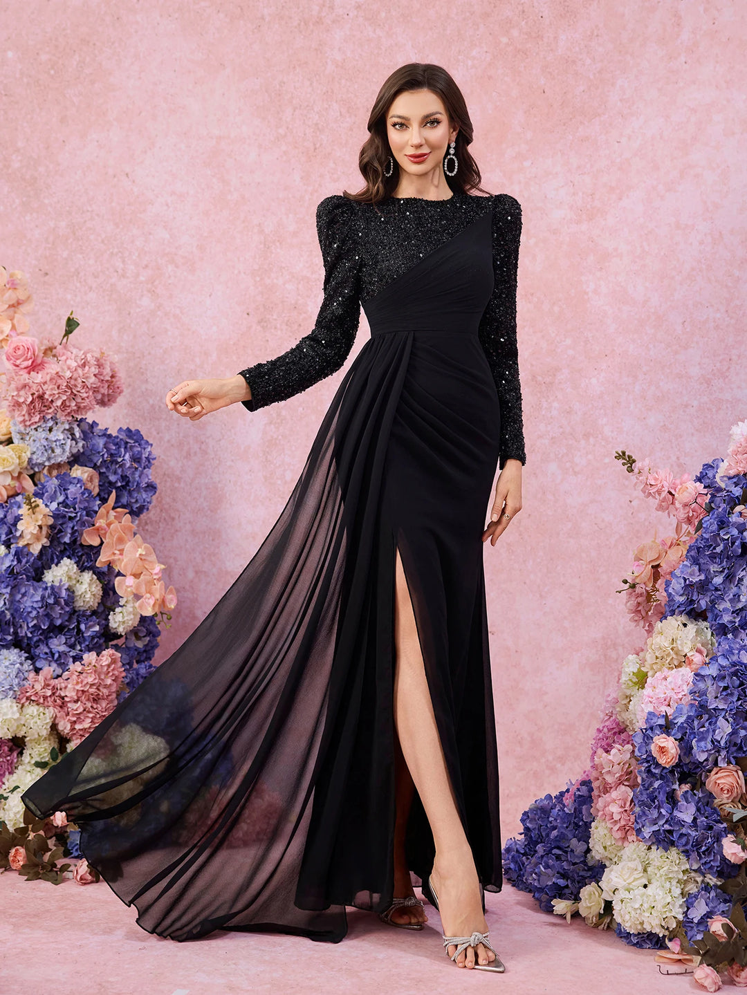 Asymmetrical Slim-Fitting Maxi Dress