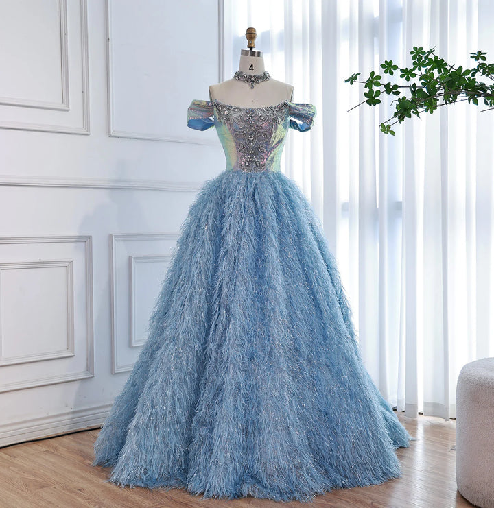 Elegant Beaded A-Line Evening Dress