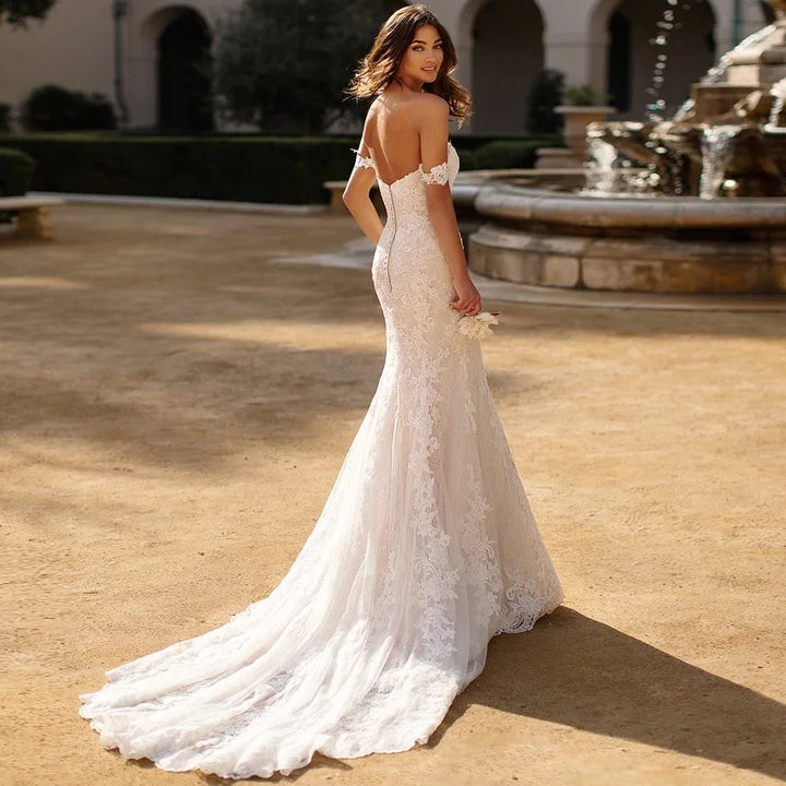 Appealing Off-Shoulder Bridal Gown