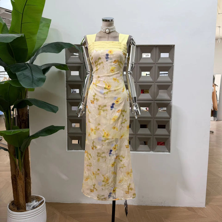 Captivating Floral Printed Long Evening Dress
