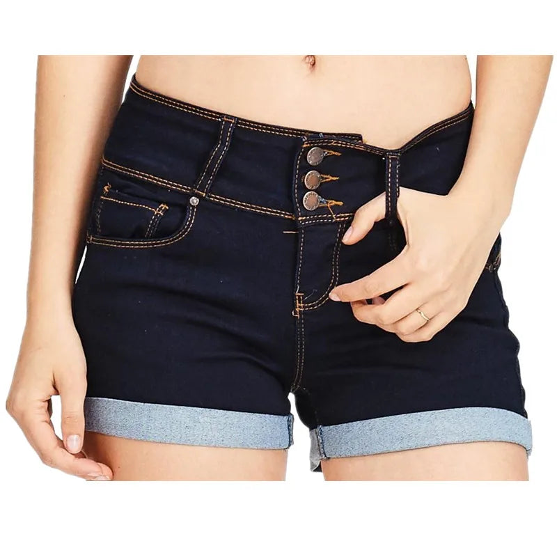 Versatile Waistband Denim Shorts