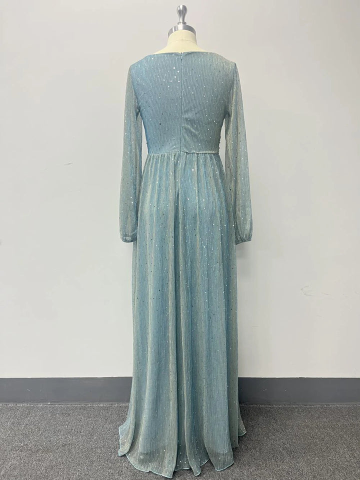 Effortlessly Sheer Long Sleeve Maxi Dress